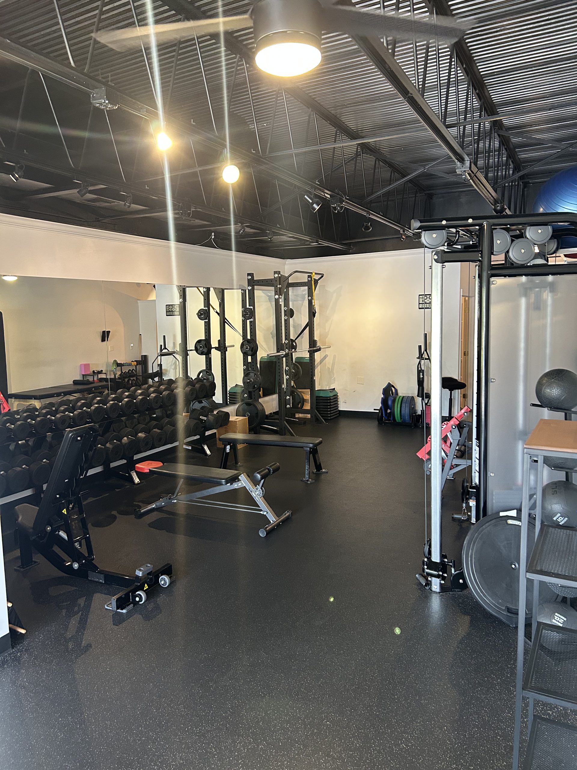 Open training floor at the Fitness Training 360 private personal training studio